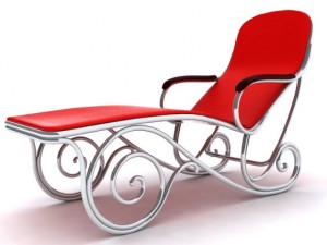 red beach lounge chair 3D Model
