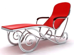 red beach lounge chair 3D Model