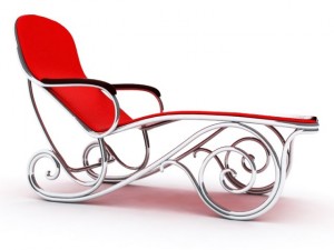 red beach lounge chair 3D Model