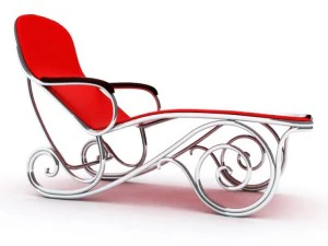 red beach lounge chair 3D Model