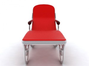 red beach lounge chair 3D Model