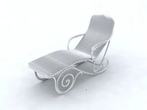 red beach lounge chair 3D Model