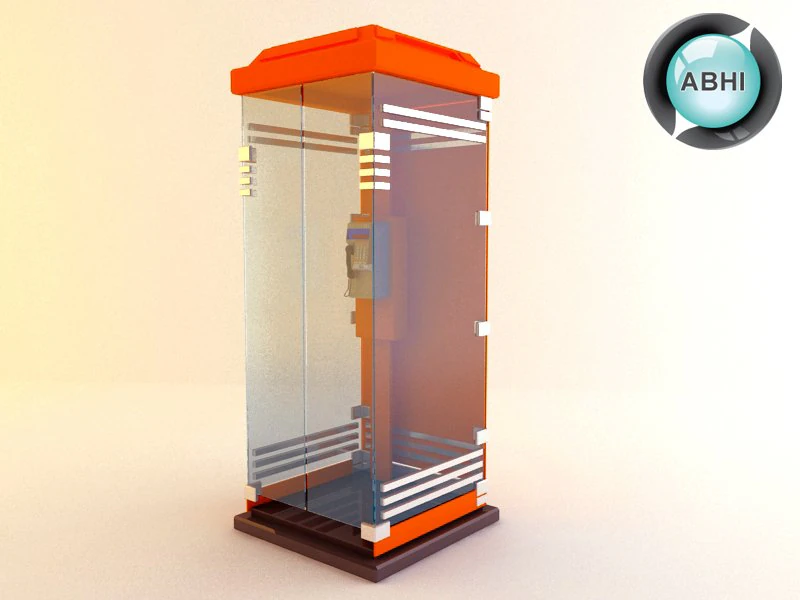 telephone booth 3D Model .c4d .max .obj .3ds .fbx .stl .blend