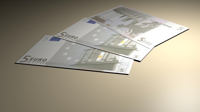 5 euros notes 3d 3D Модель .c4d .max .obj .3ds .fbx .stl .blend 