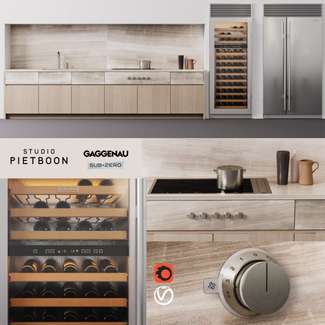 piet boon kitchen brutal Model 3D .c4d .max .obj .3ds .fbx .stl .blend 