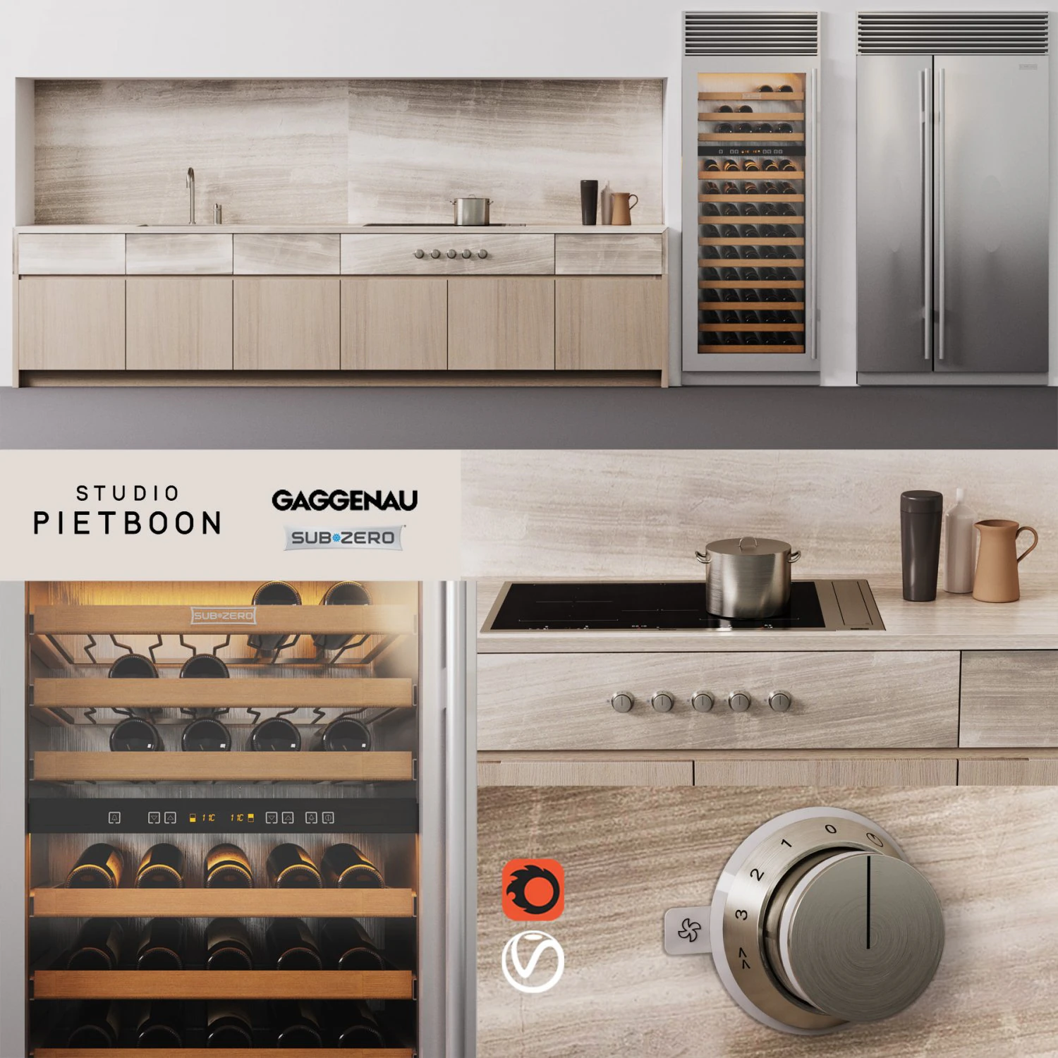 piet boon kitchen brutal 3D Model .c4d .max .obj .3ds .fbx .stl .blend 