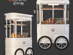 little pretzel cart Modello 3D