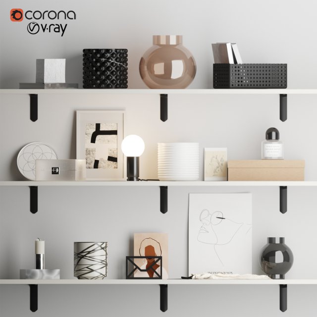 decorative set n2 3D Model .c4d .max .obj .3ds .fbx .stl .blend 