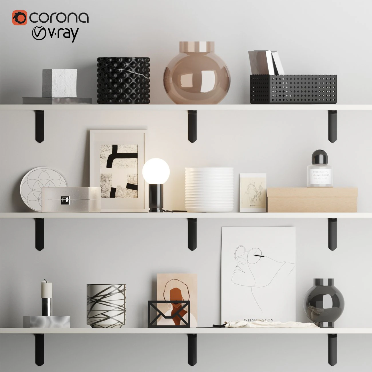 decorative set n2 3D Model .c4d .max .obj .3ds .fbx .stl .blend 