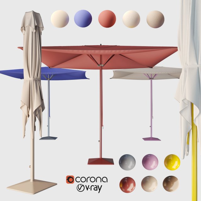 meteo telescopic parasol 300 Model 3D .c4d .max .obj .3ds .fbx .stl .blend 