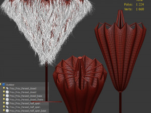 frou frou parasol Model 3D