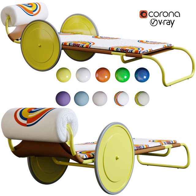 locus solus sun lounger 3D Model .c4d .max .obj .3ds .fbx .stl .blend 