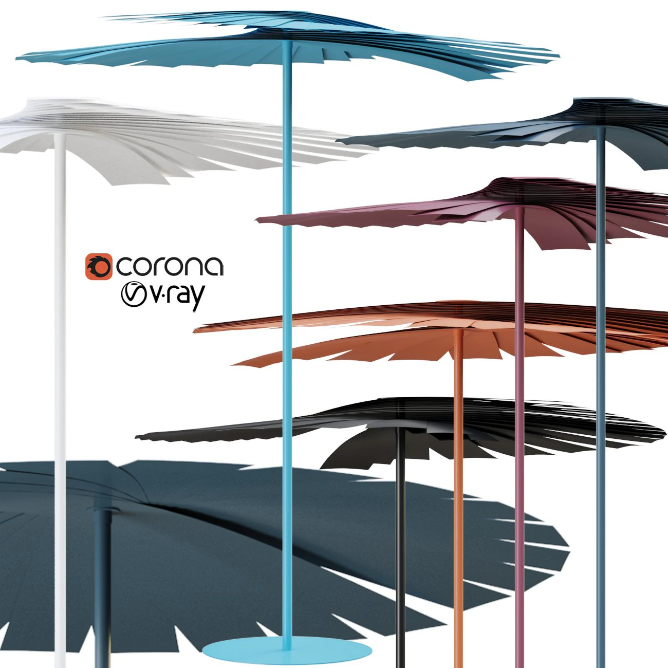 ensombra folding parasol 3D Model .c4d .max .obj .3ds .fbx .stl .blend 