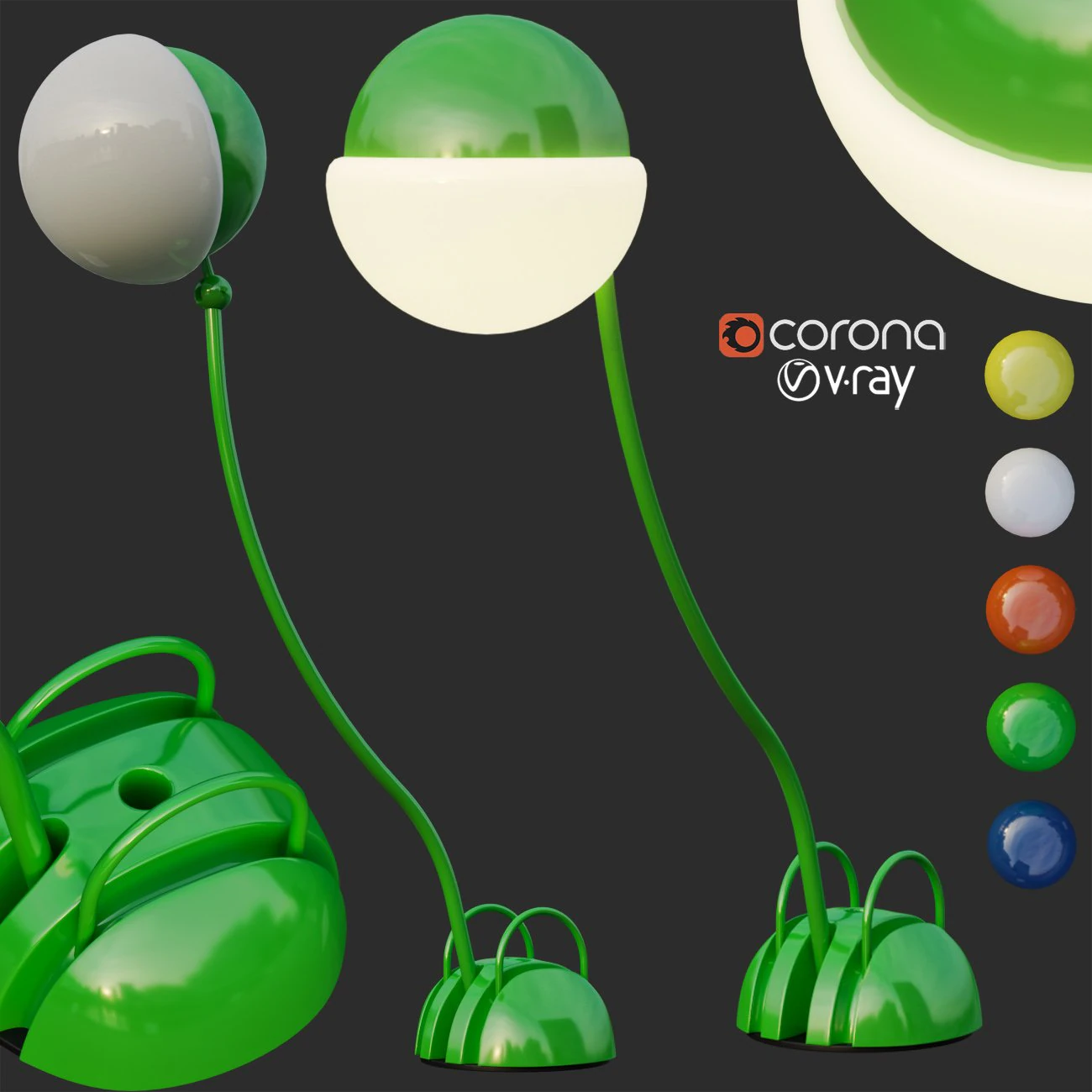 locus solus floor lamp 3D Model .c4d .max .obj .3ds .fbx .stl .blend 