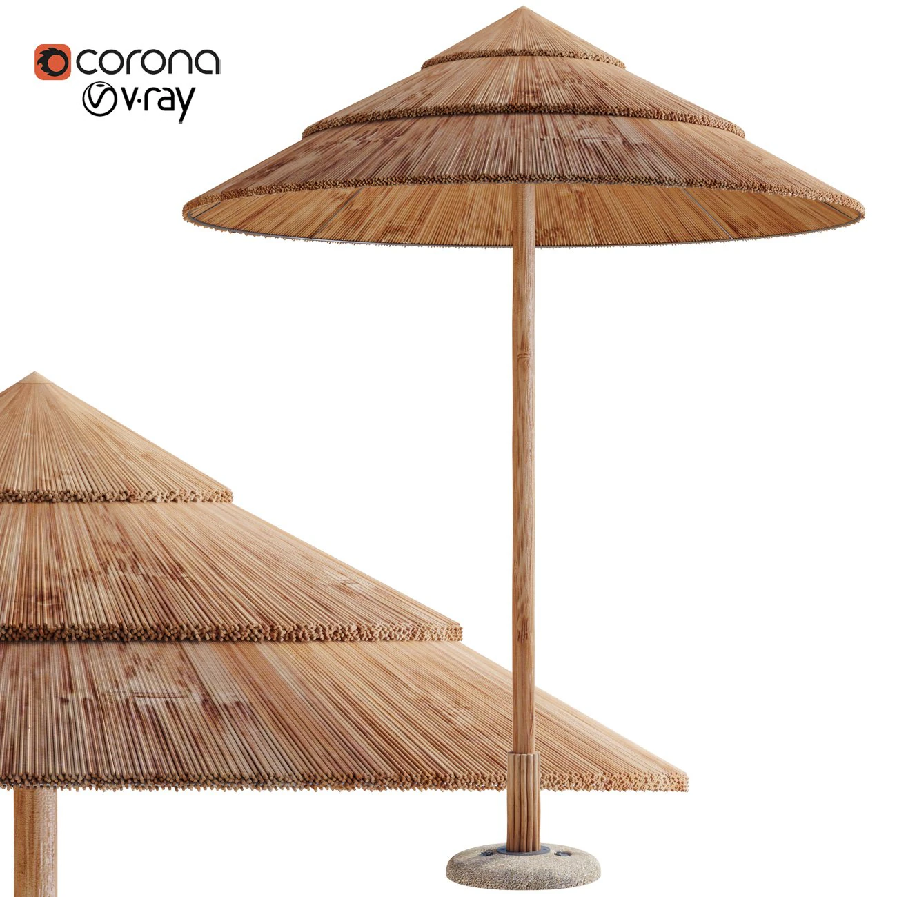 exotic ombrelloni 3D Model .c4d .max .obj .3ds .fbx .stl .blend