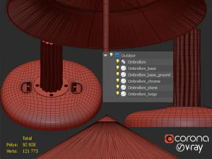 exotic ombrelloni 3D Model