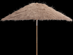 bamboo umbrella with banana leaf Model 3D