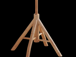 bamboo umbrella with banana leaf Model 3D