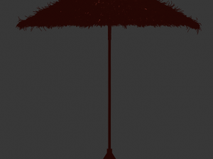 bamboo umbrella with banana leaf Model 3D