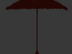bamboo umbrella with banana leaf 3D Model