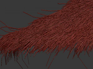 bamboo umbrella with banana leaf 3D Model