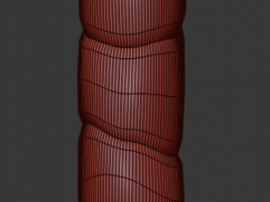 bamboo umbrella with banana leaf Model 3D