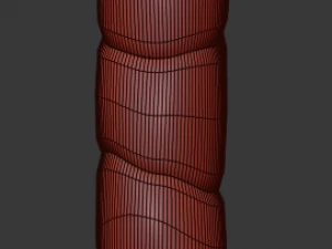 bamboo umbrella with banana leaf 3D Model