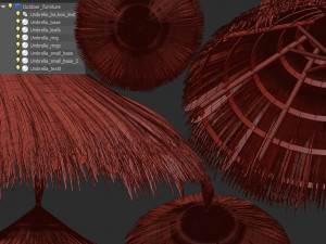 bamboo umbrella Modello 3D