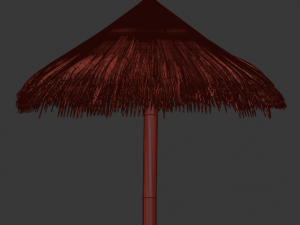 bamboo umbrella Modello 3D