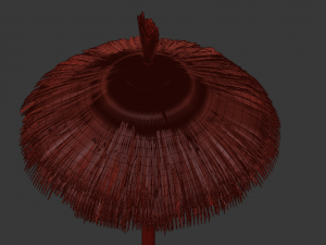bamboo umbrella Modello 3D