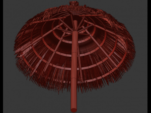 bamboo umbrella Modello 3D