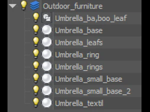 бамбуковый зонтик 3D Модель