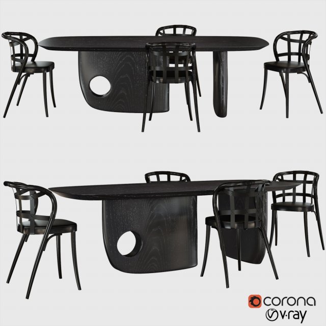 collage chair menhir table Model 3D .c4d .max .obj .3ds .fbx .stl .blend 