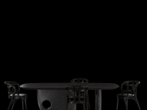 collage chair menhir table Model 3D
