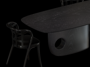collage chair menhir table Model 3D