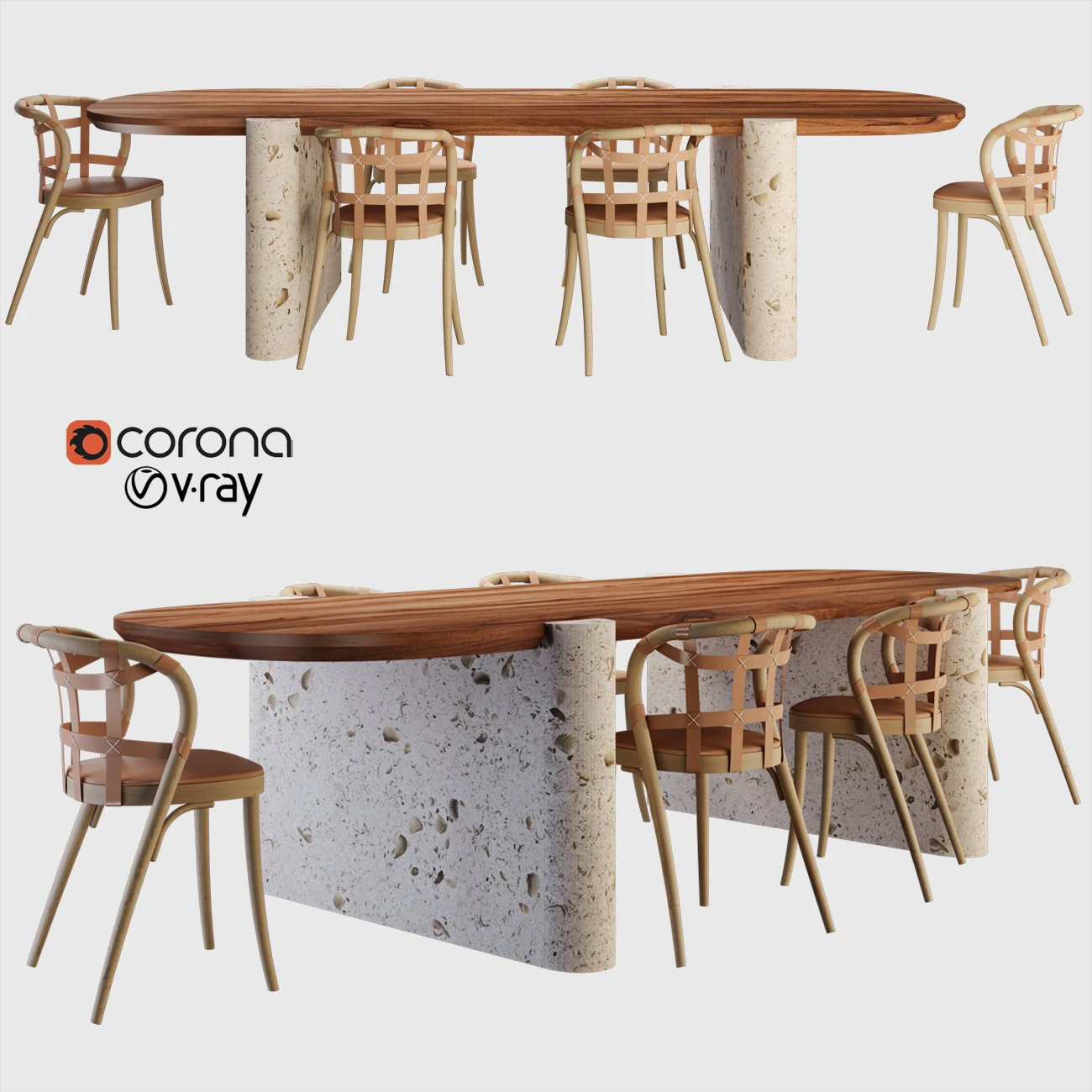 lavaca table and collage chair 3D Model .c4d .max .obj .3ds .fbx .stl .blend 