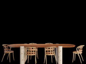 lavaca table and collage chair 3D Model