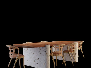 lavaca table and collage chair 3D Model