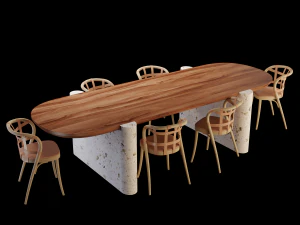 lavaca table and collage chair 3D Model