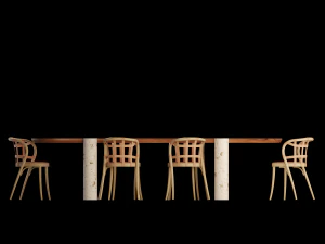 lavaca table and collage chair 3D Model