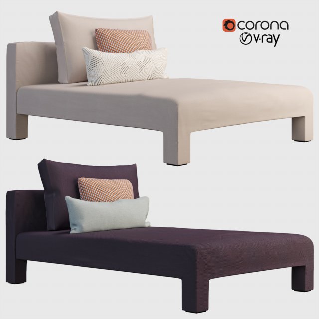 mod daybed Modello 3D .c4d .max .obj .3ds .fbx .stl .blend 