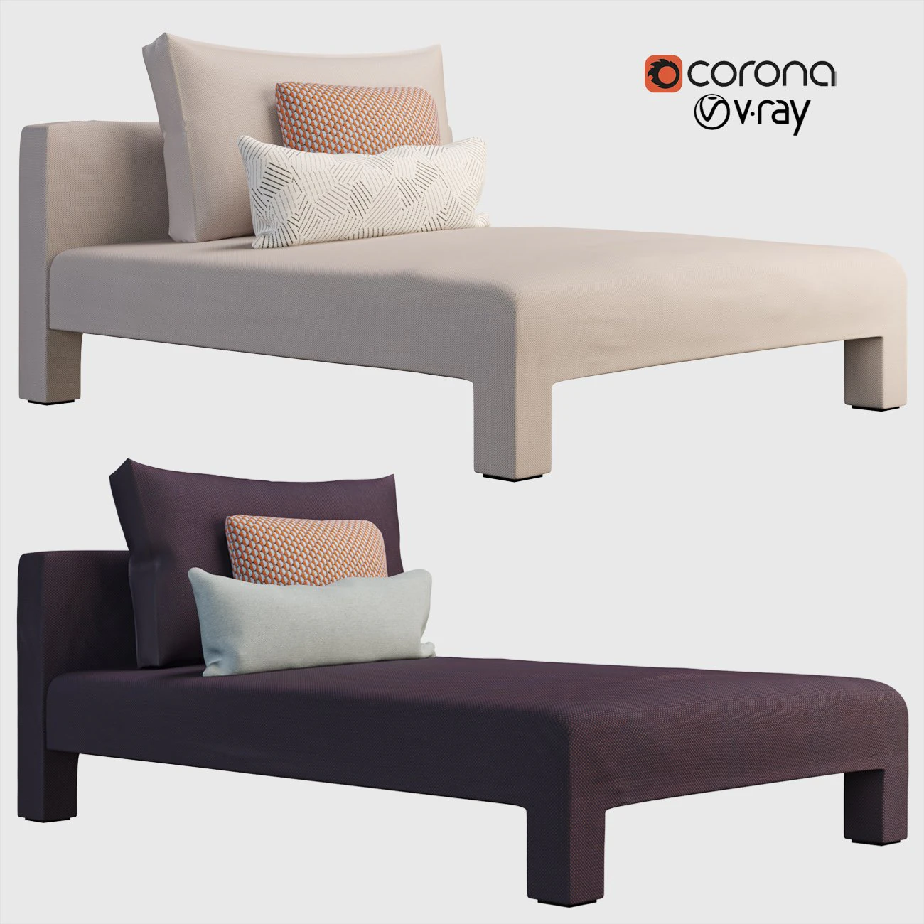 mod daybed 3D Model .c4d .max .obj .3ds .fbx .stl .blend 
