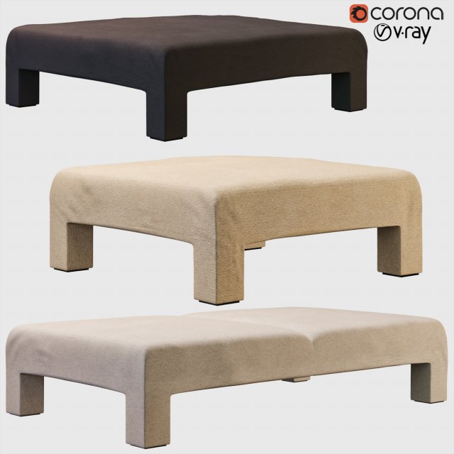 mod ottoman set 3D 모델 .c4d .max .obj .3ds .fbx .stl .blend 