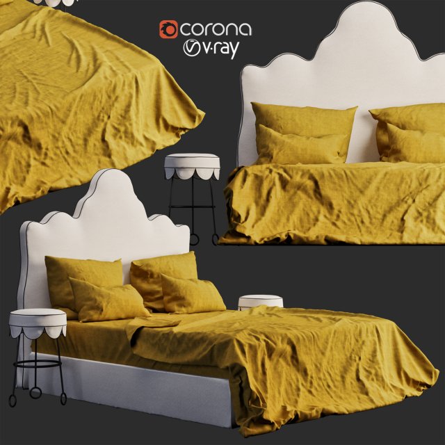 tamsin johnson bed 3D Model .c4d .max .obj .3ds .fbx .stl .blend 