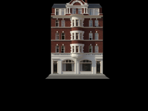 london building facade 3D 模型