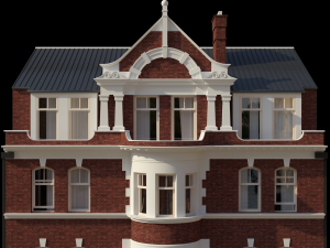 london building facade 3D 模型