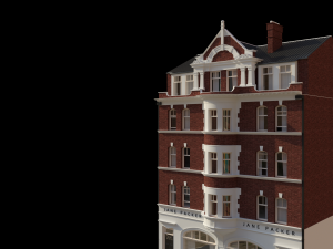 london building facade 3D 模型