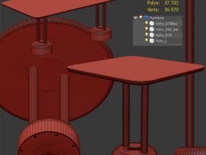 vichy dining table 3D 모델