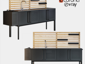 drop kitchen module Model 3D