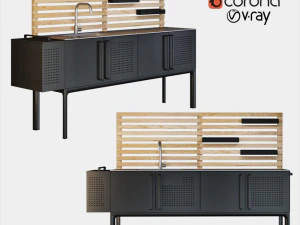 m&oacute;dulo de cocina abatible Modelo 3D